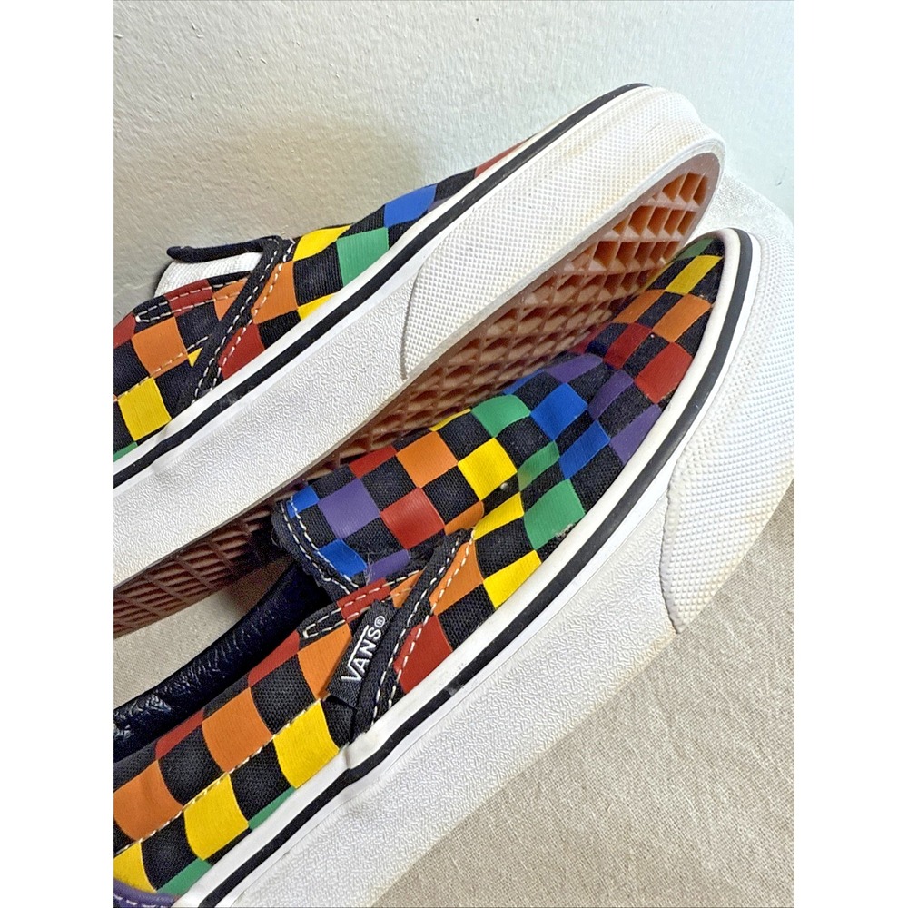 Vans "Off The Wall" Rainbow Checkered Skate Shoes‎ Women 5.5 Men 4 - Picture 4 of 8